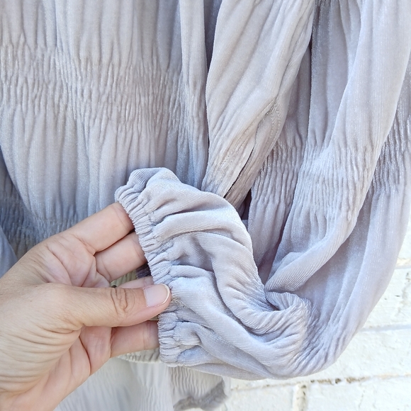 Free People My Best Top Gray Velvet Medium - Picture 9 of 10